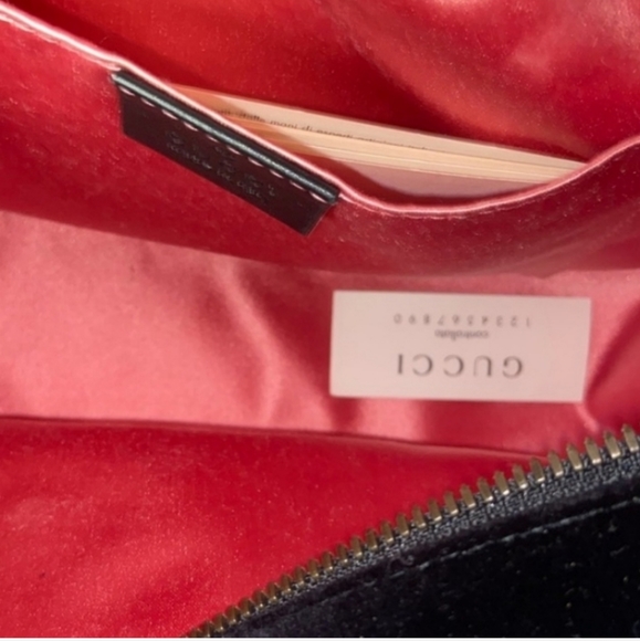 GUCCI Marmont GG Matelasse Fawn Embroidered Black Velvet Crossbody Bag - Picture 6 of 14